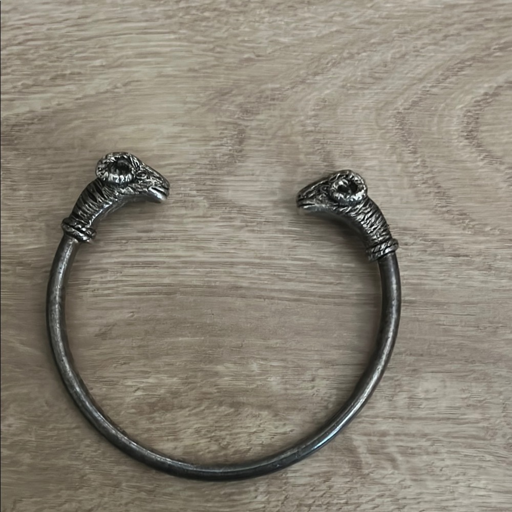 Silver tone Ram Head Bracelet